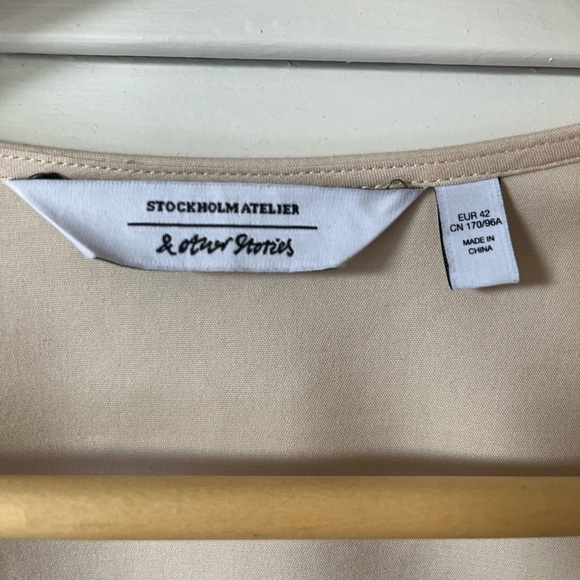 & Other Storieis Square Neck Button Front Top | Light Beige | EU 42 / US M - Picture 9 of 11